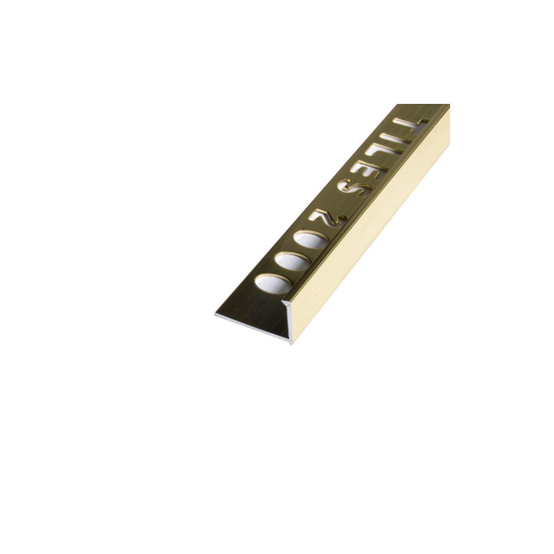 PERFIL L ALUMINIO TILES 12MM X 2.5M ORO BRILLO