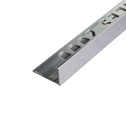 PERFIL L ALUMINIO TILES 12MM X 2.5M PLATA CEPILLADO