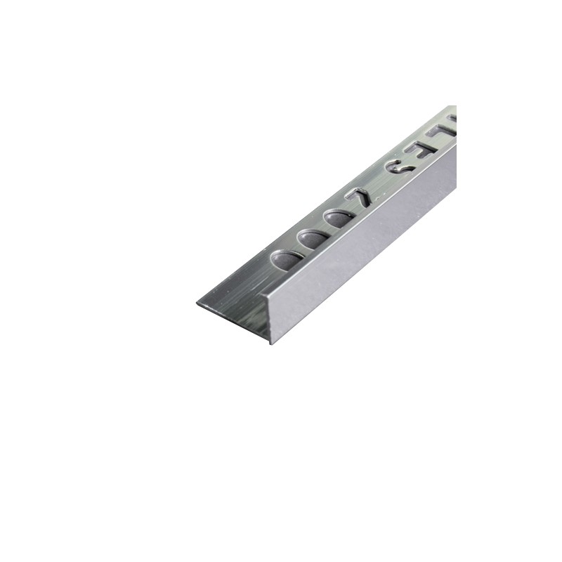 PERFIL L ALUMINIO TILES 12MM X 2.5M PLATA CEPILLADO