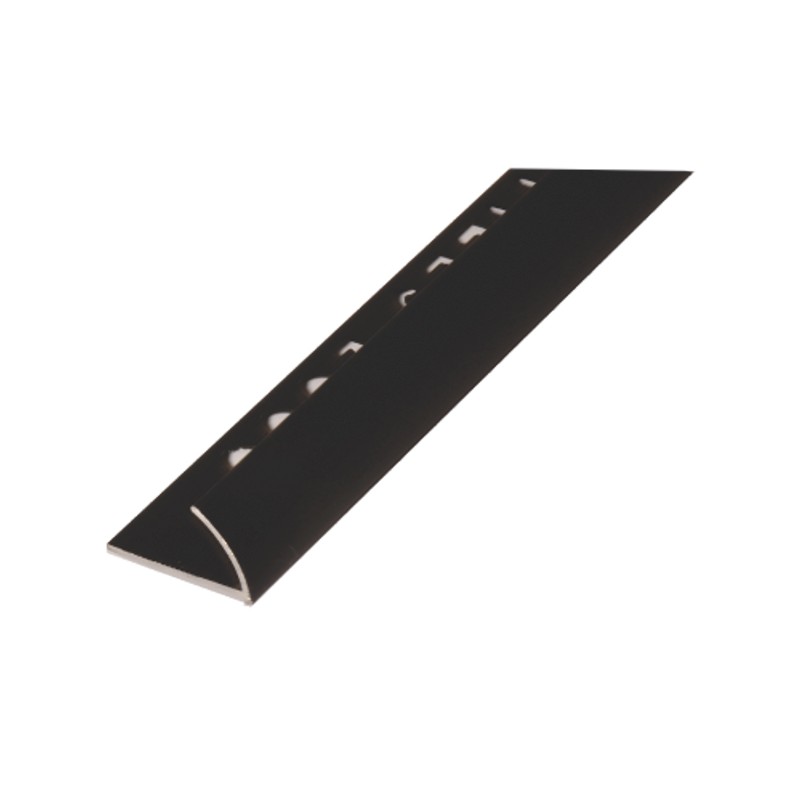 UNIPERFIL ALUMINIO TILES 12MM X 2.5M EUROCANTO NEGRO MATE