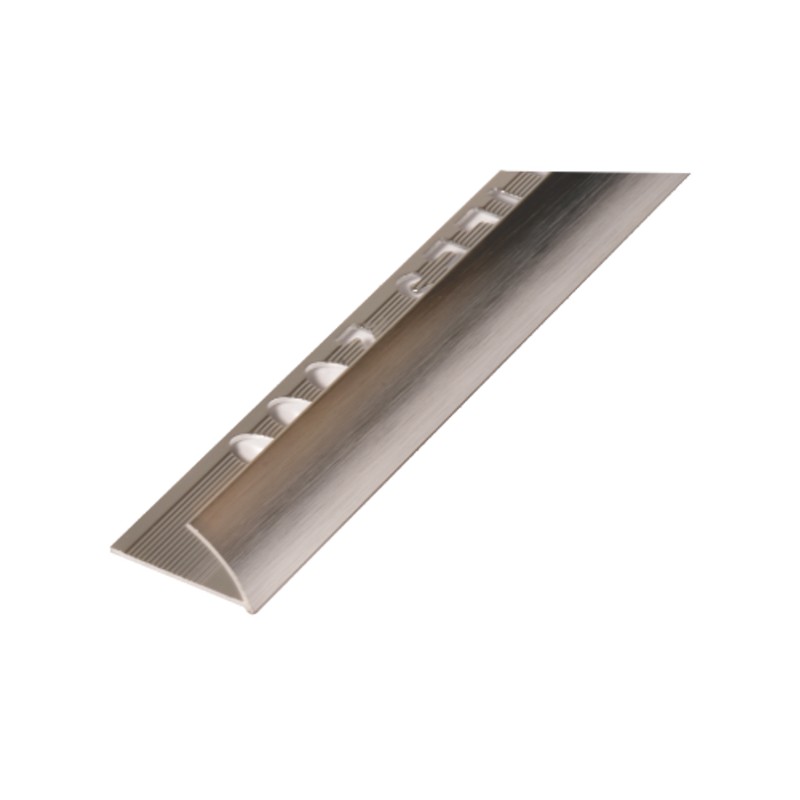 UNIPERFIL ALUMINIO TILES 12MM X 2.5M EUROCANTO PLATA CEPILLADO