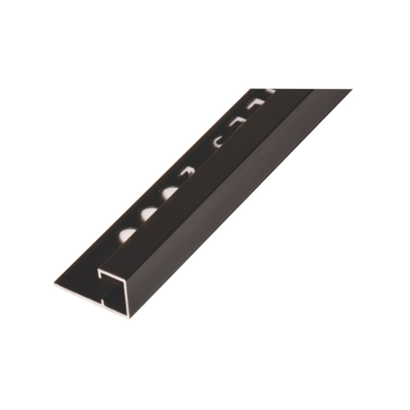 UNIPERFIL ALUMINIO TILES 12MM X 2.5M MULTIUSOS NEGRO BRILLO