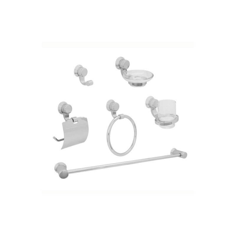 ACCESORIOS URREA P/BAÑO CROMO 6 PZAS