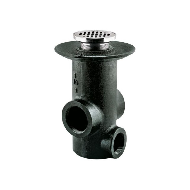 COLADERA HELVEX P/PISO C/REJILLA REDONDA 3 BOCAS DE 25CM
