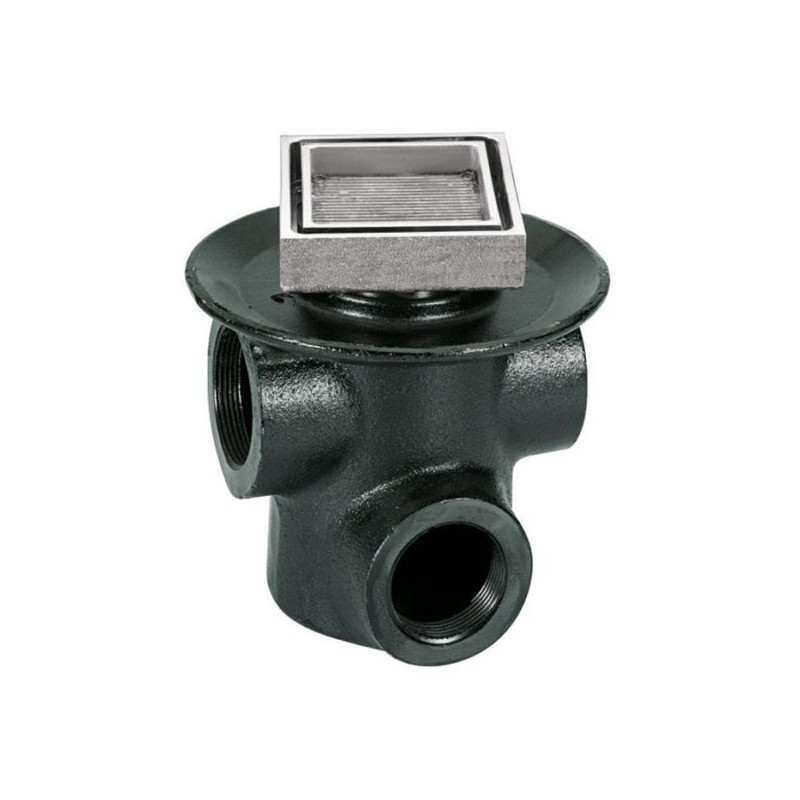 COLADERA HELVEX P/PISO CUADRADA P/INSERTO CERAMICO 3 BOCAS