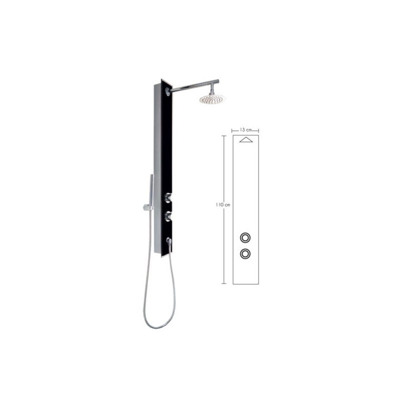 COLUMNA TOTAL SHOWER CRISTAL TEMPLADO NEGRO 2757-N