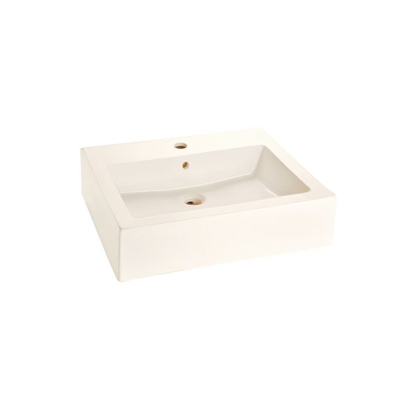 LAVABO HELVEX FUTURA 1P DE SOBREPONER C/REBOSADERO MARFIL