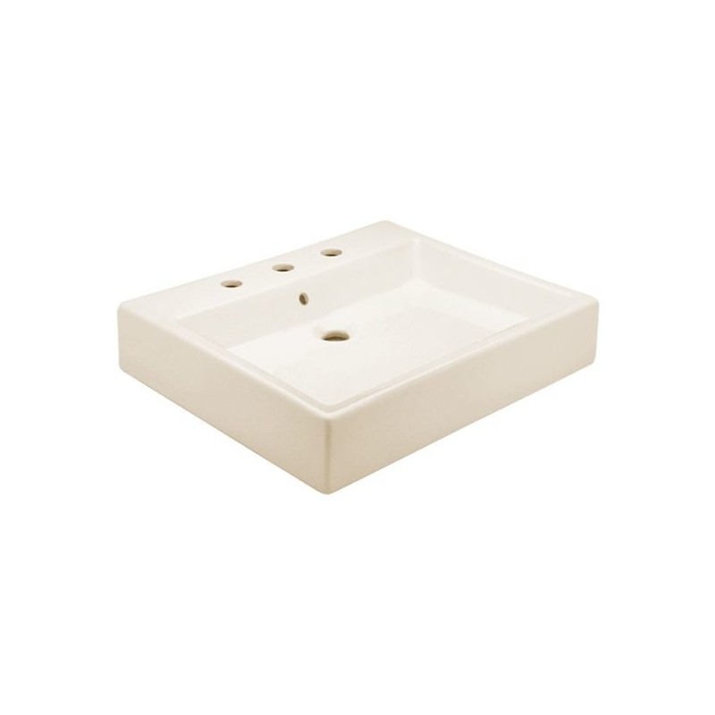 LAVABO HELVEX LUCERNA 3P DE SOBREPONER C/REBOSADERO MARFIL