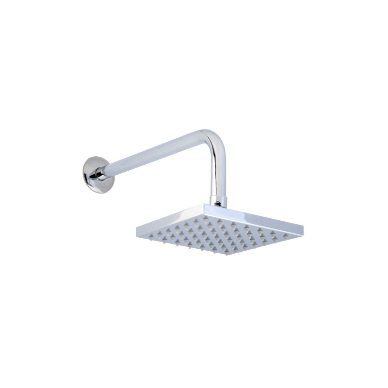 REGADERA DICA C/BRAZO Y CHAPETON CUADRADA 15 CM CROMO