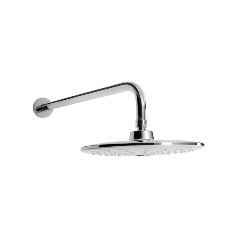 REGADERA HELVEX C/BRAZO Y CHEPETON SWITCH REDONDA PLATO 10? CROMO/BLANCO